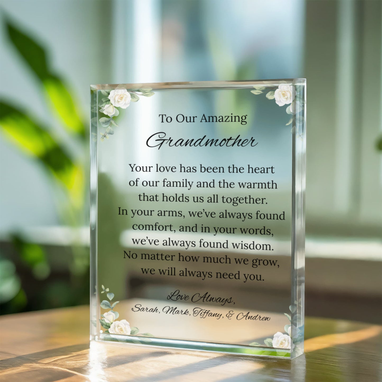 Grandmother Floral Plaque