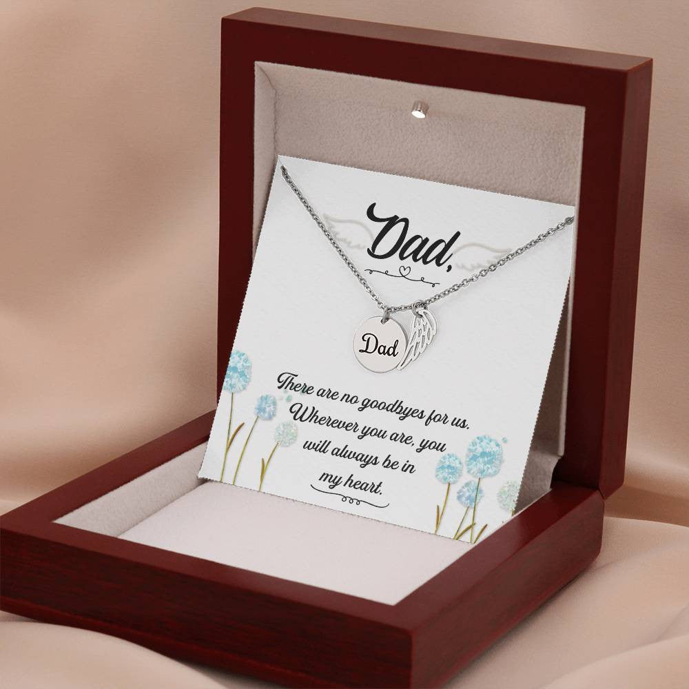 Dad  Memorial Necklace Angel Wing Charm-[Heartfelt Family Gift]