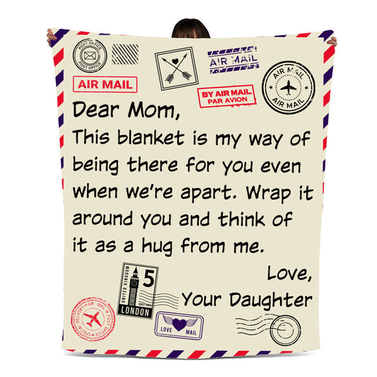 Mom Jersey Fleece Letter Blanket 50" x 60"-[Heartfelt Family Gift]