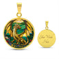 Dragon Gold Fantasy Engraved Necklace in Gold or Silver-[Heartfelt Family Gift]