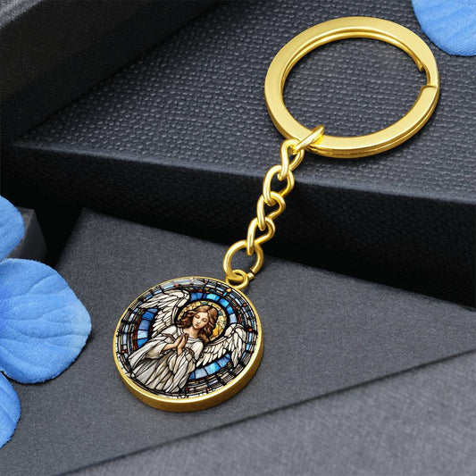 Angel  Circle Keychain Bag Tag-[Heartfelt Family Gift]