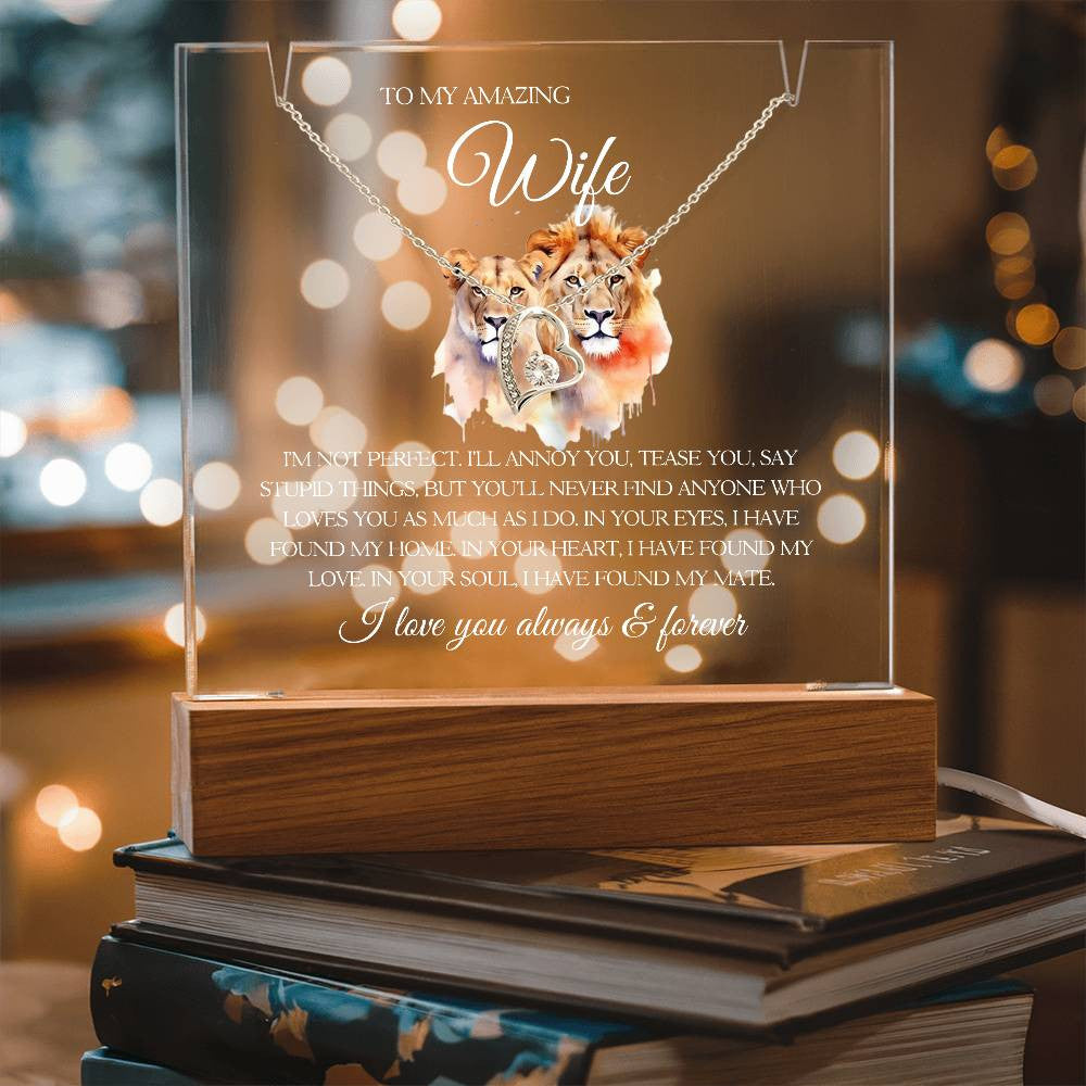 Wife Lighted Jewelry Holder with Necklace Gift Set-[Heartfelt Family Gift]