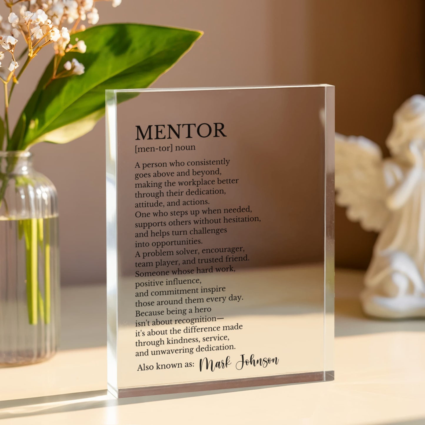 Mentor Appreciation Plaque Gift, Leadership Award Gift