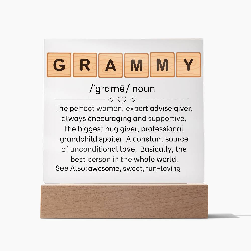 Personalized Grammy Definition Acrylic Sign with Grandkids Names