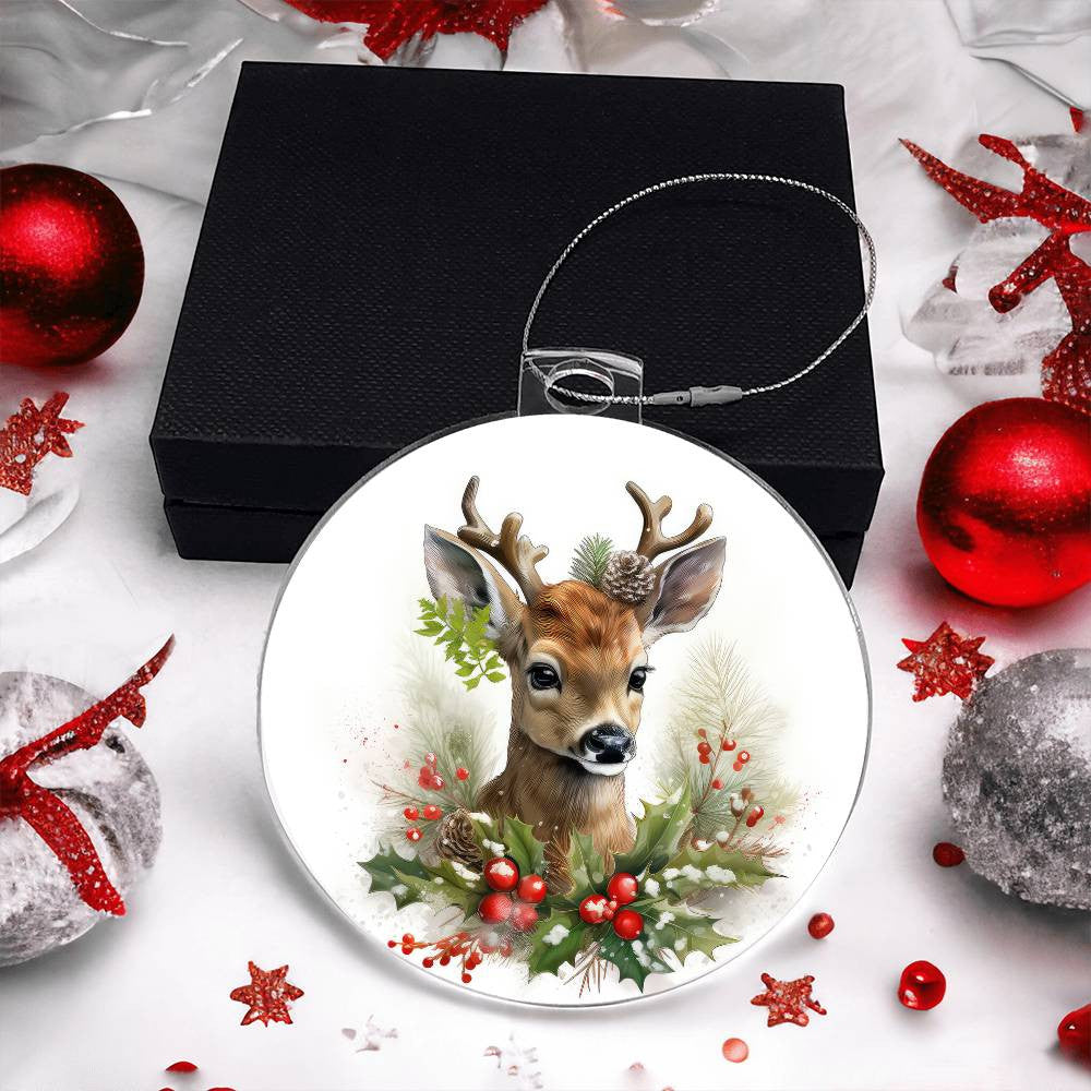 Buck Deer Acrylic Christmas Ornament-[Heartfelt Family Gift]