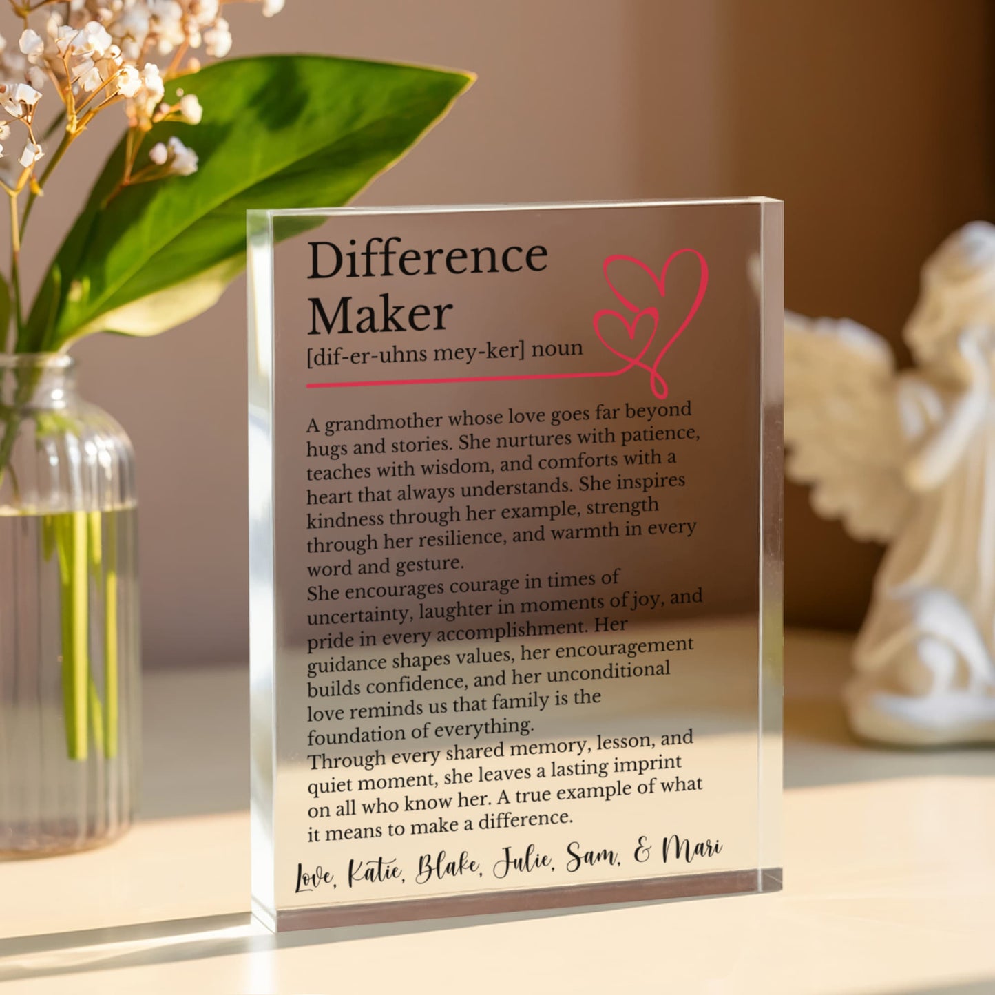 Grandma Personalized  Difference Maker Plaque