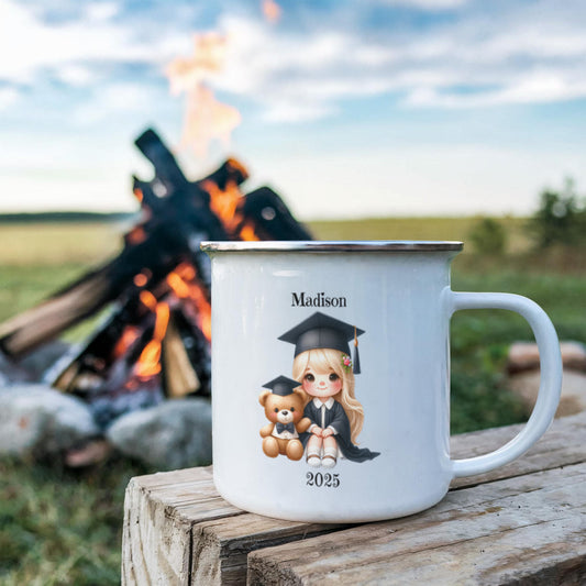 Kindergarten Graduation 12oz Enamel Camping Mug