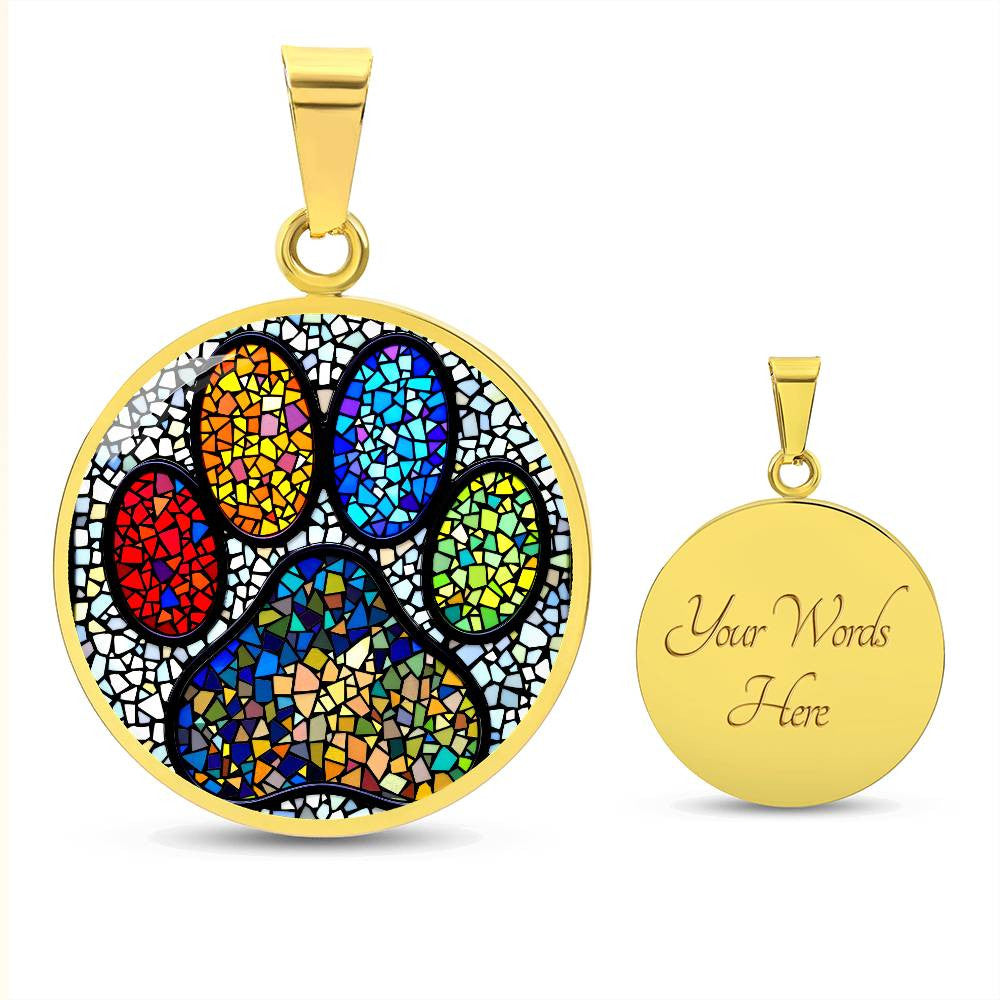 Paw Print Rainbow Bridge Pendant Necklace-[Heartfelt Family Gift]