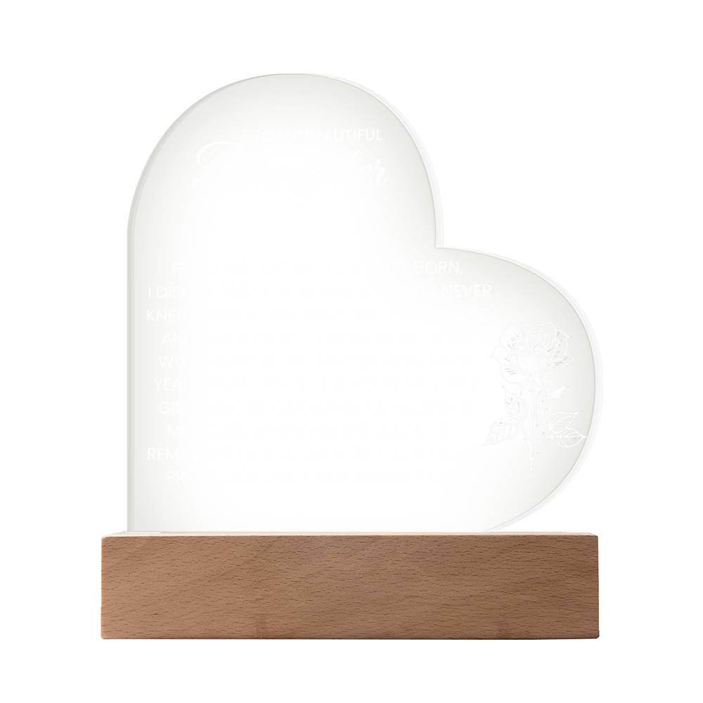 Daughter LED Lighted Acrylic Heart Plaque Gift