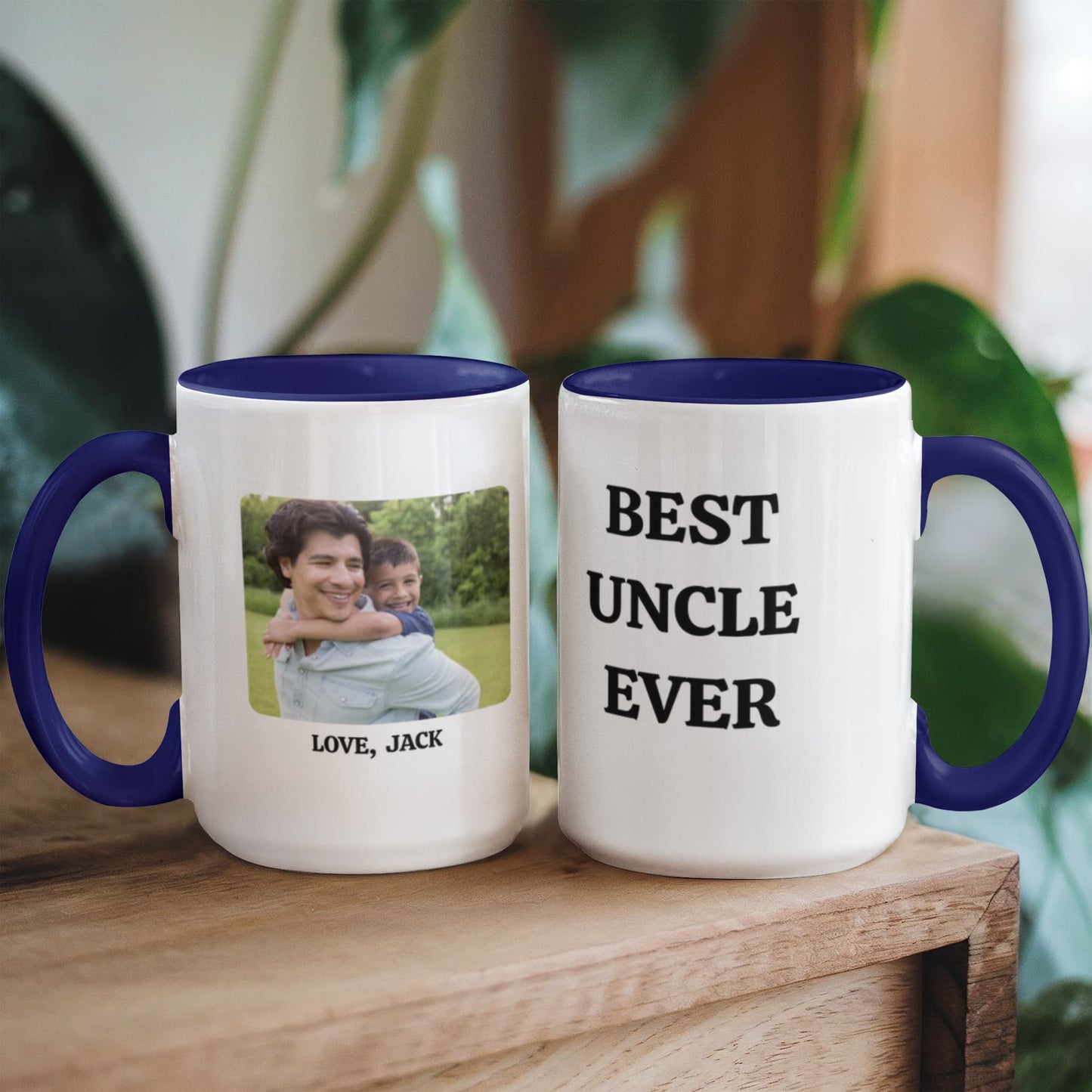 Best Uncle Photo Mug, Custom Coffee Cup, Uncle Gift Idea, Personalized Ceramic Mug, Two Tone Photo Mug, 11oz 15oz, Gift for Him