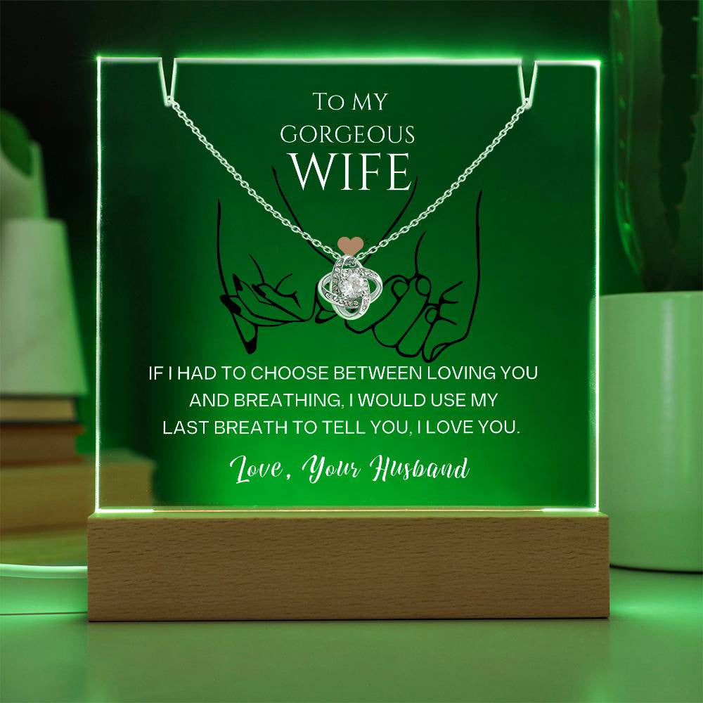 Wife Acrylic Love Knot necklace Gift Set-[Heartfelt Family Gift]