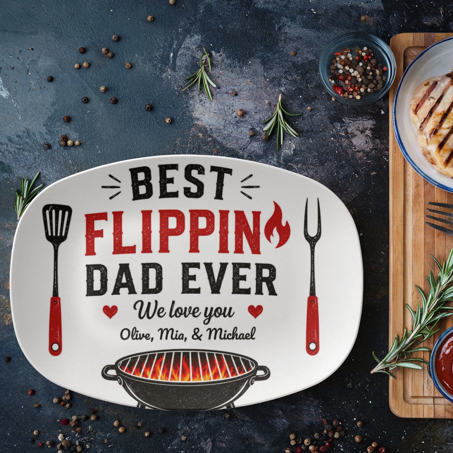 Best Flippin Dad Ever BBQ Tray