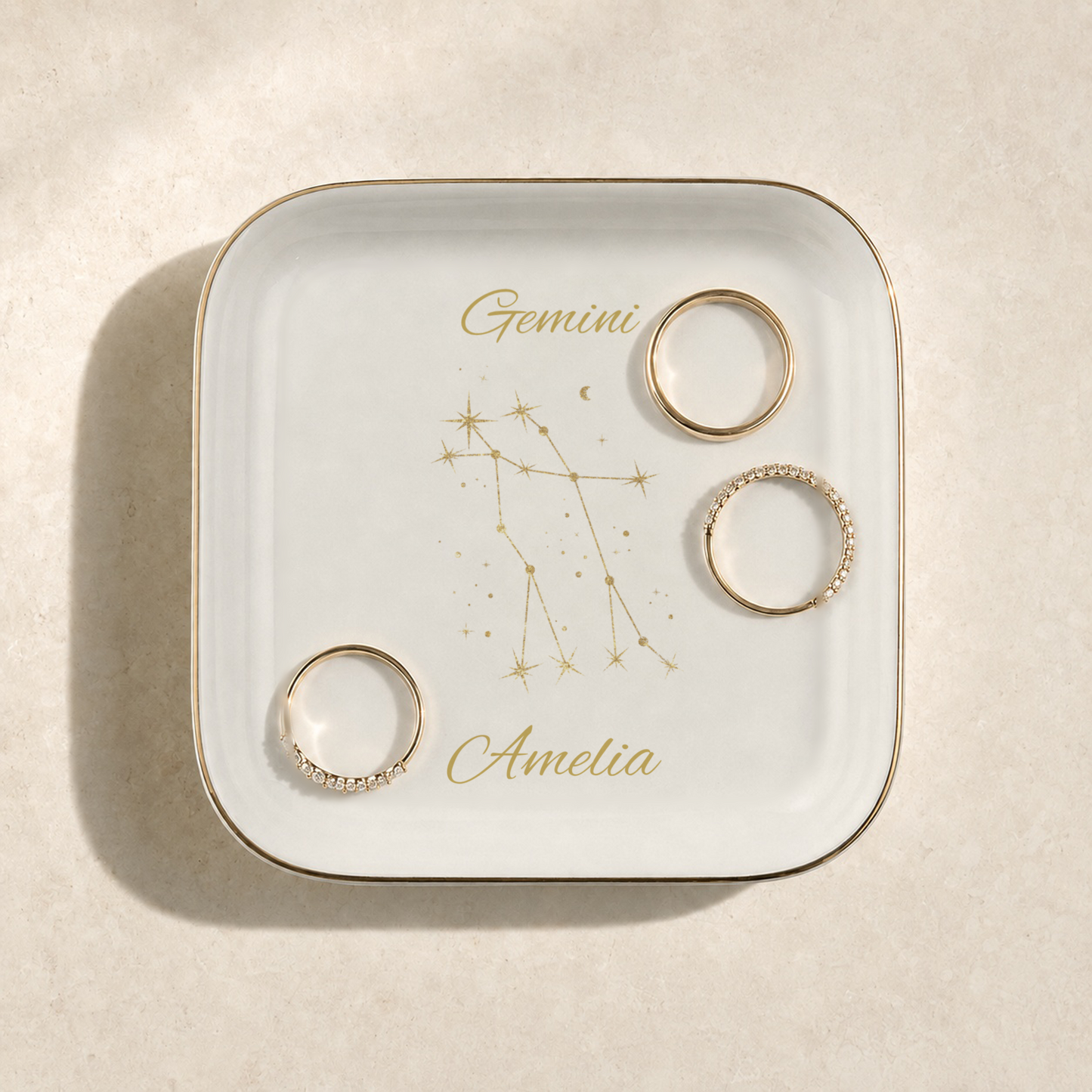 Gemini Zodiac Jewelry Dish