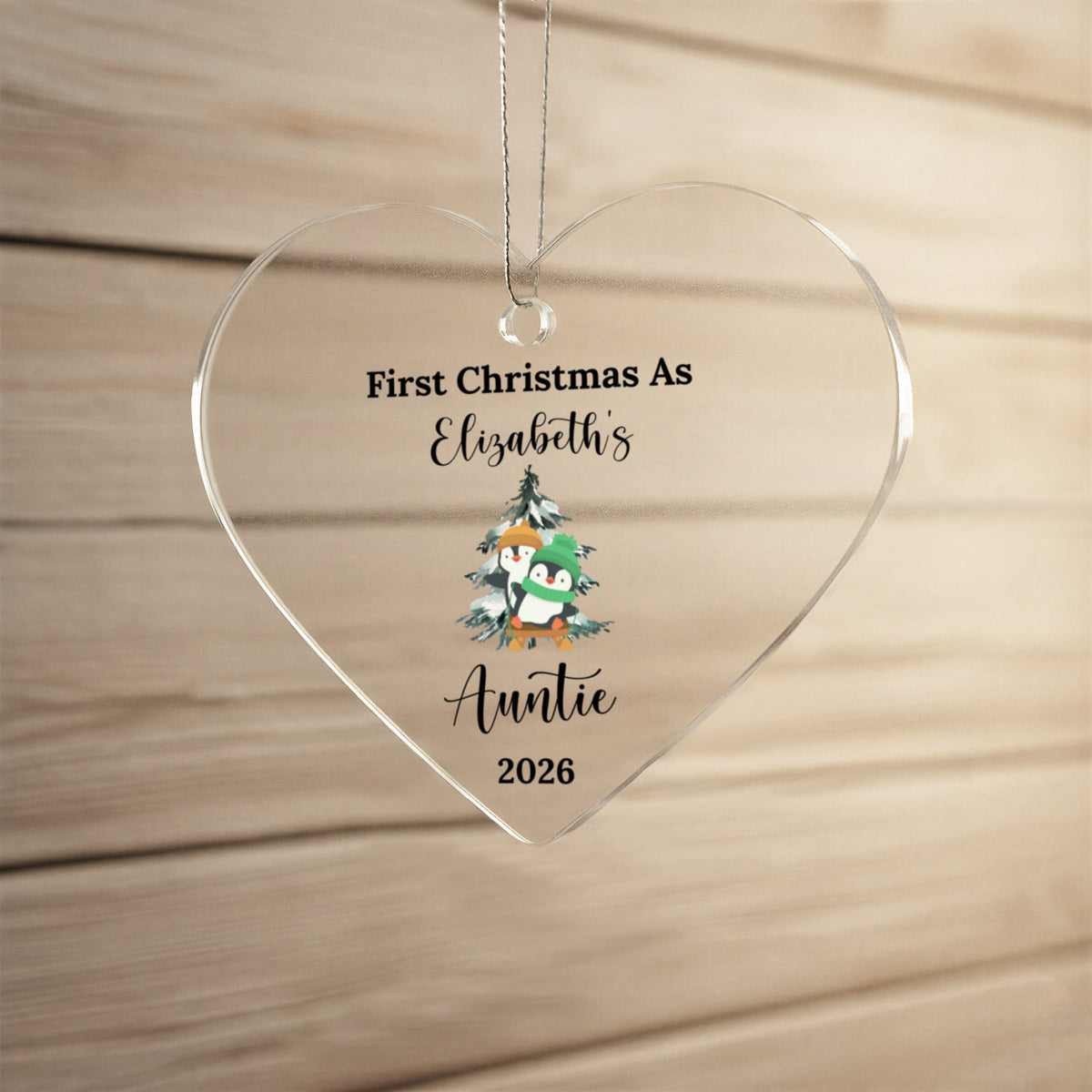First Christmas As Aunt Heart Ornament