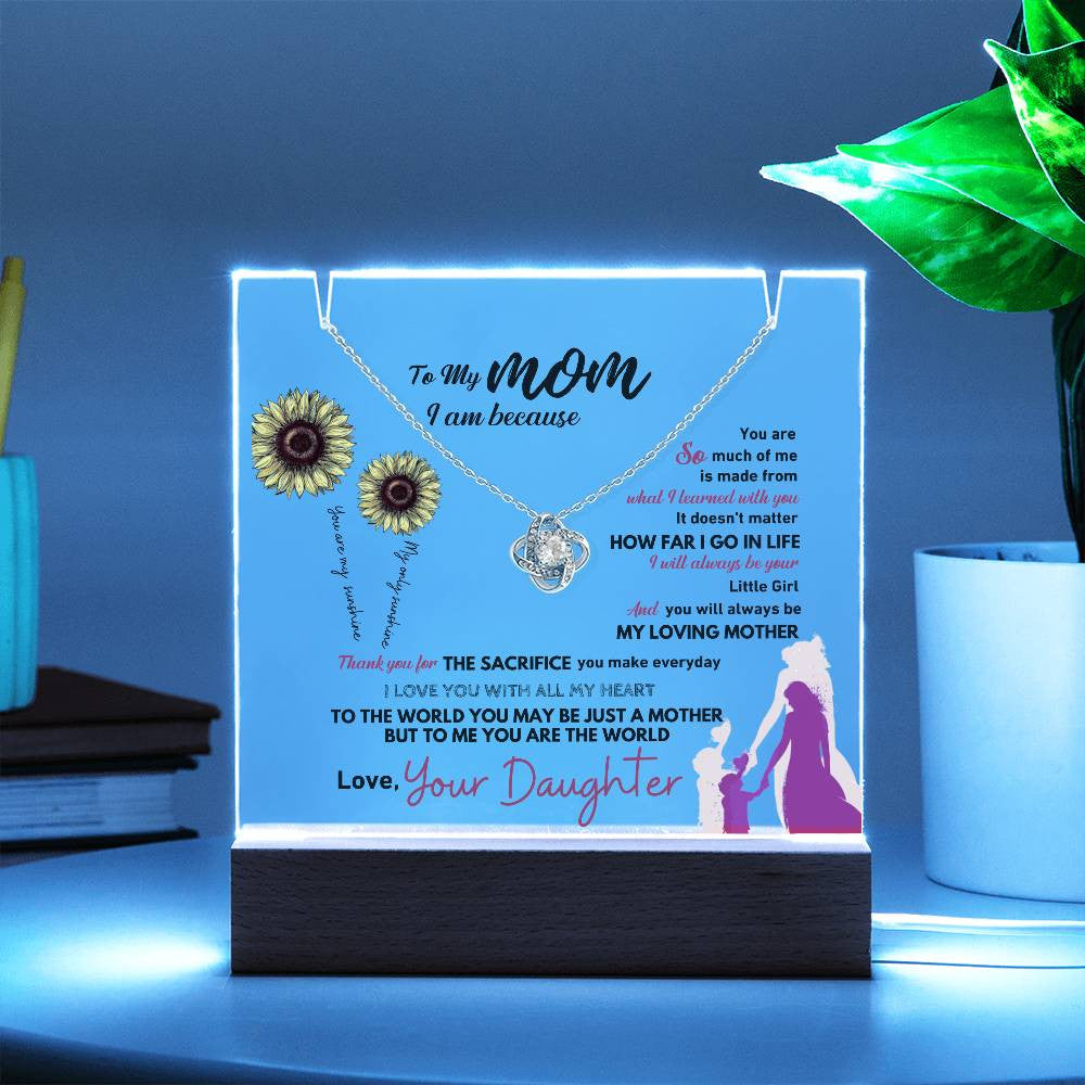 Mom Acrylic Love Knot Necklace Gift Set-[Heartfelt Family Gift]