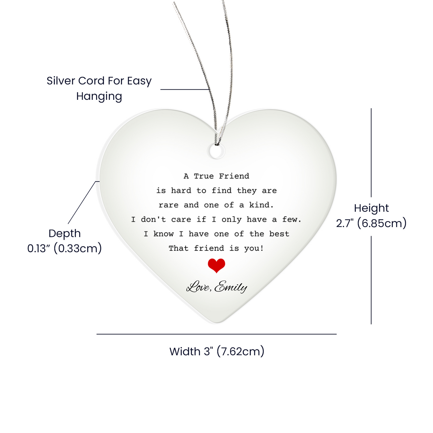 Friendship Ceramic Heart Ornament
