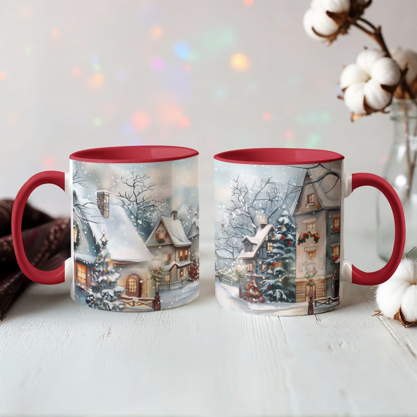 Christmas Winter Wonderland Color Accent Mugs
