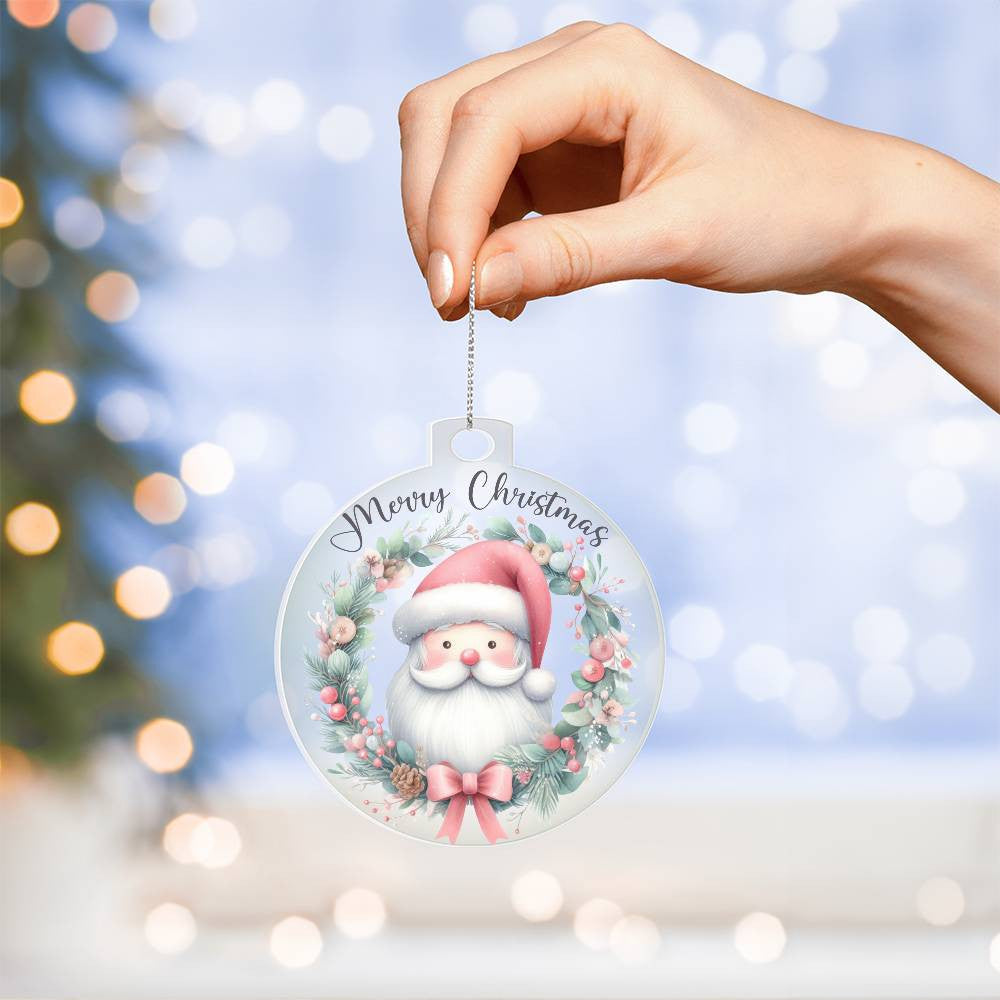 Santa Merry Christmas Acrylic Christmas Ornament-[Heartfelt Family Gift]