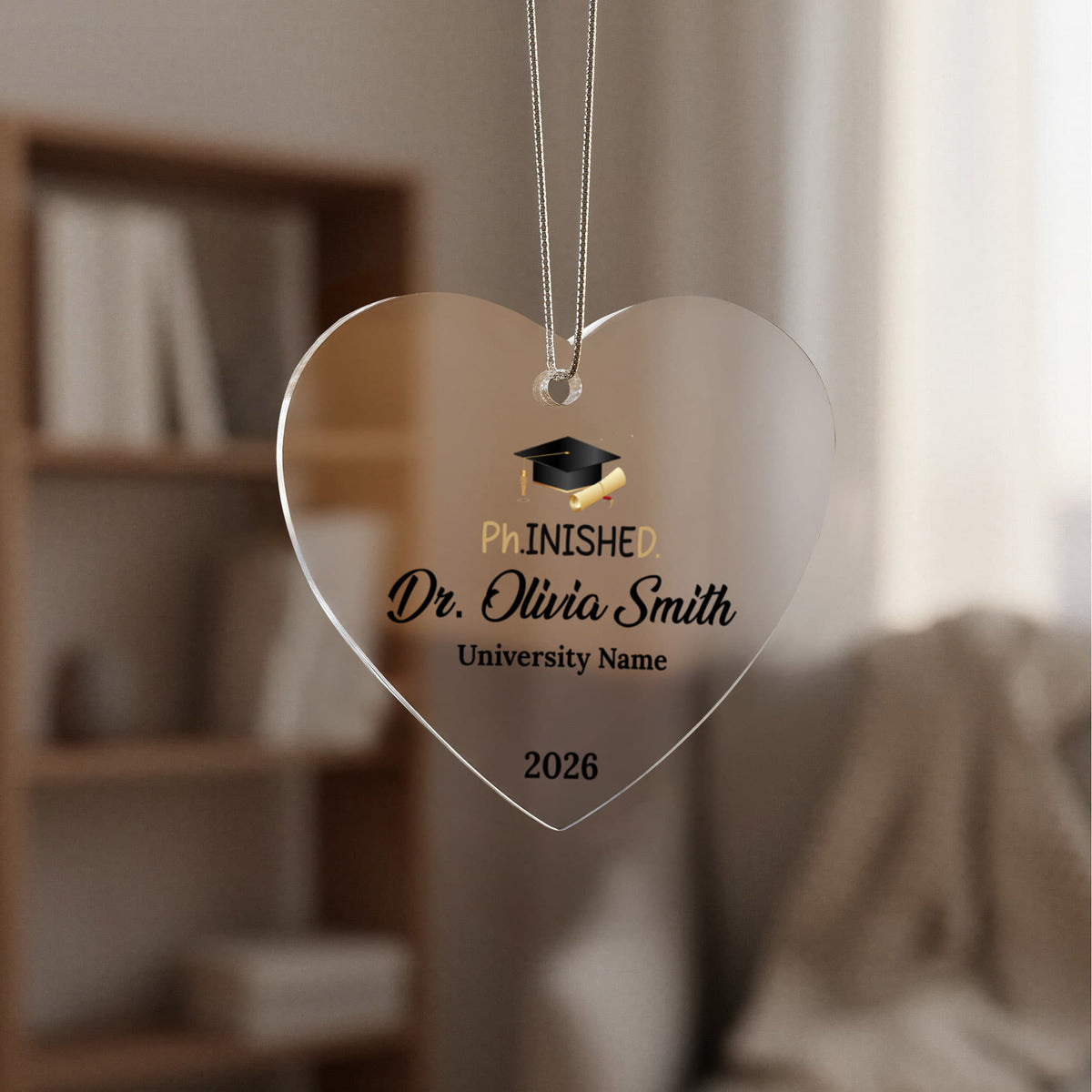 Phd Doctorate Degree Ceramic Heart Ornament