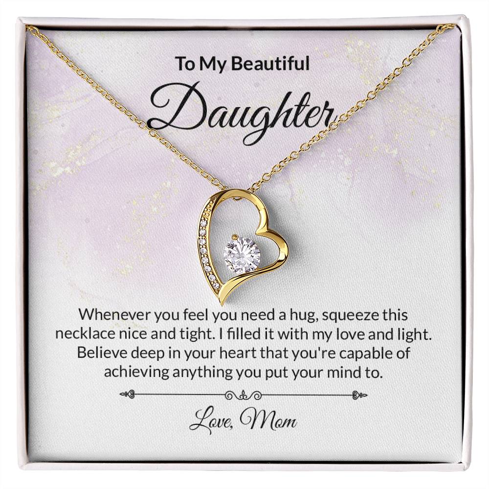 Beautiful Daughter Believe Heart Pendant Necklace-[Heartfelt Family Gift]