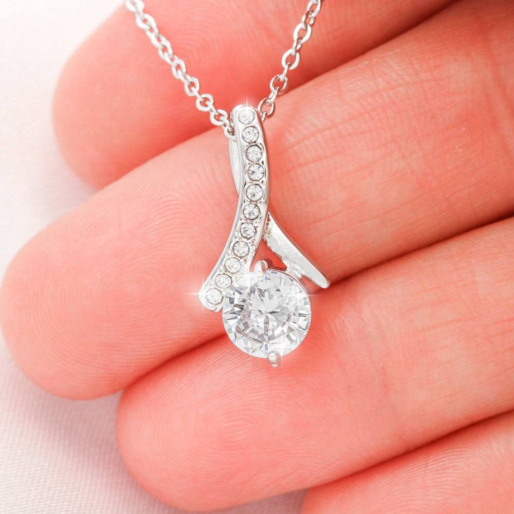 Beautiful Daughter Enjoy The Ride Alluring Beauty Petite Ribbon Necklace-[Heartfelt Family Gift]