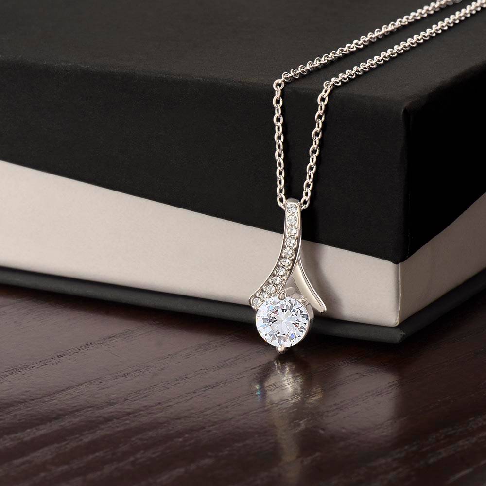 Beautiful Daughter Enjoy The Ride Alluring Beauty Petite Ribbon Necklace-[Heartfelt Family Gift]