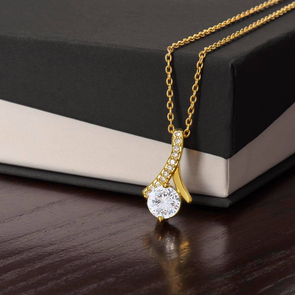 Beautiful Daughter Enjoy The Ride Alluring Beauty Petite Ribbon Necklace-[Heartfelt Family Gift]