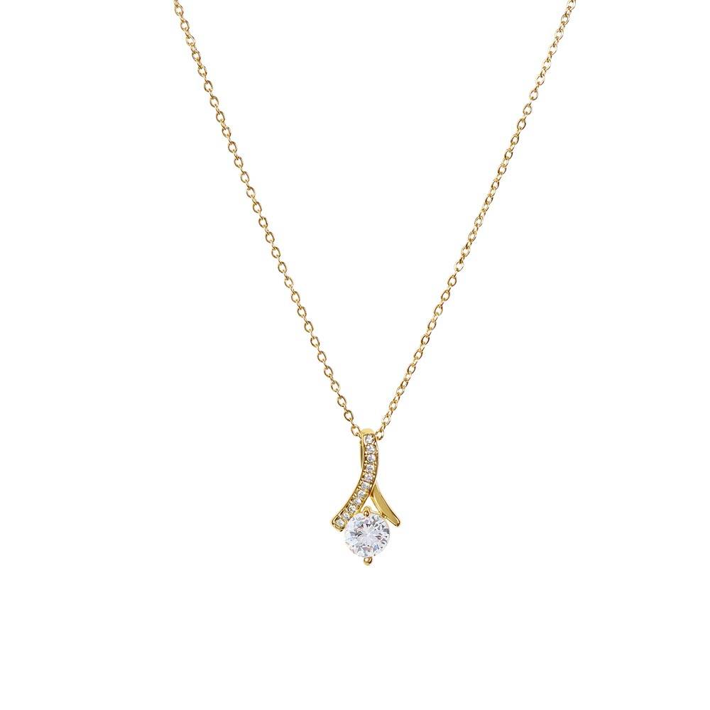 Beautiful Daughter Enjoy The Ride Alluring Beauty Petite Ribbon Necklace-[Heartfelt Family Gift]