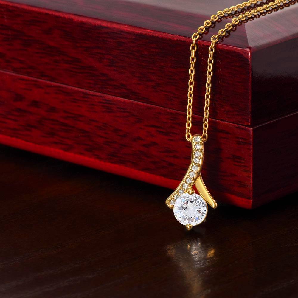 Beautiful Daughter Enjoy The Ride Alluring Beauty Petite Ribbon Necklace-[Heartfelt Family Gift]