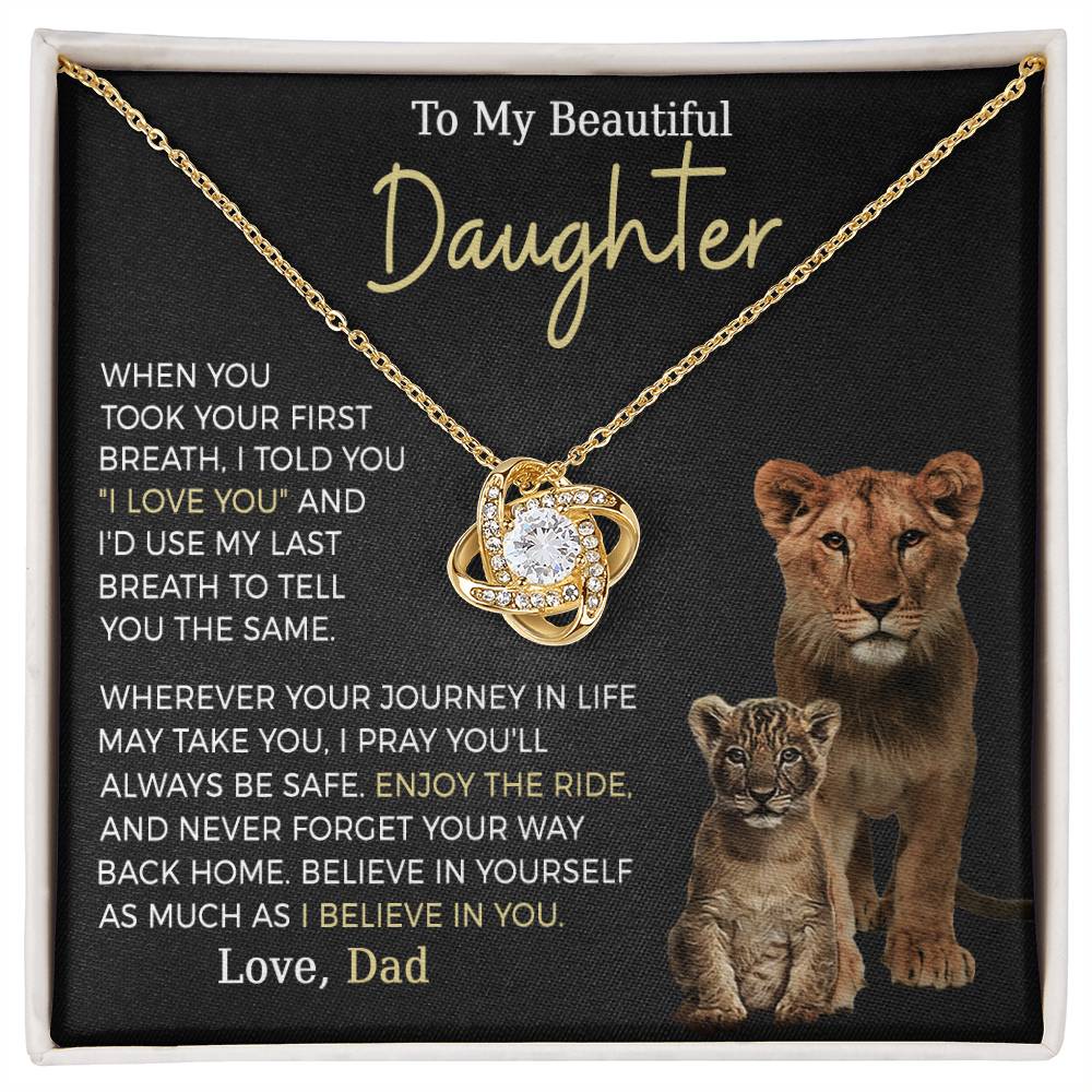 Beautiful Daughter Enjoy The Ride Love Knot Necklace-[Heartfelt Family Gift]