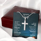 Beautiful Wife - I Ask The Lord Help Us - Engraved Stainless Steel Cross-[Heartfelt Family Gift]