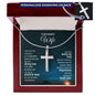 Beautiful Wife - I Ask The Lord Help Us - Engraved Stainless Steel Cross-[Heartfelt Family Gift]