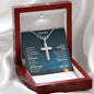 Beautiful Wife - I Ask The Lord Help Us - Engraved Stainless Steel Cross-[Heartfelt Family Gift]
