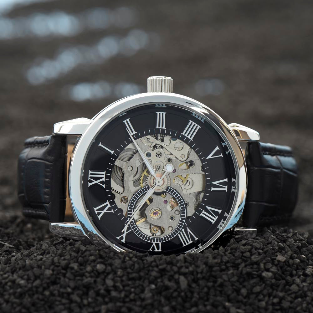 Best Man Wedding Men's Openwork Watch with Lighted Gift Box-[Heartfelt Family Gift]