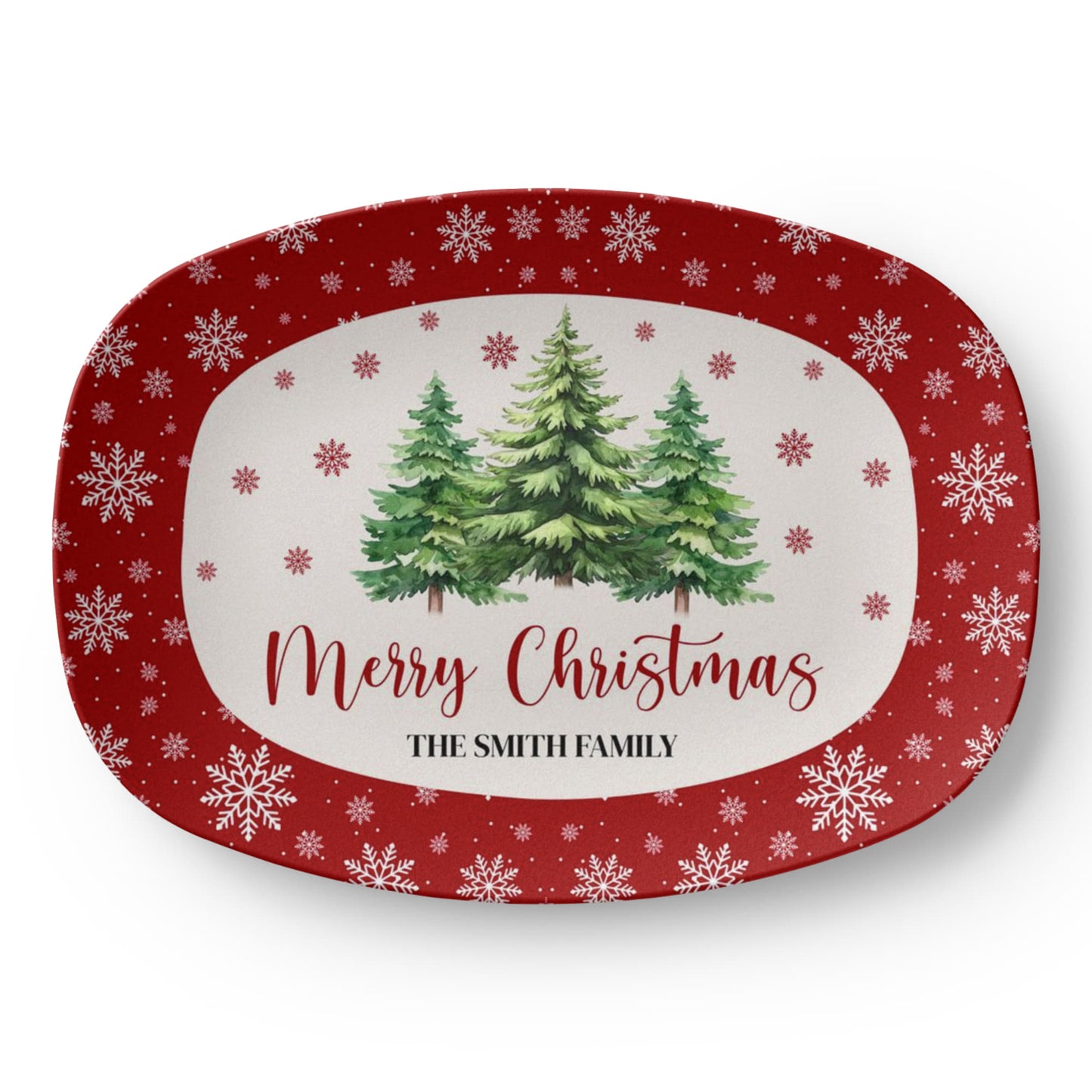 Personalized Christmas Serving Platter, Family Name Holiday Tray, Custom Christmas Platter, Holiday Decor Gift, Festive Serving Dish
