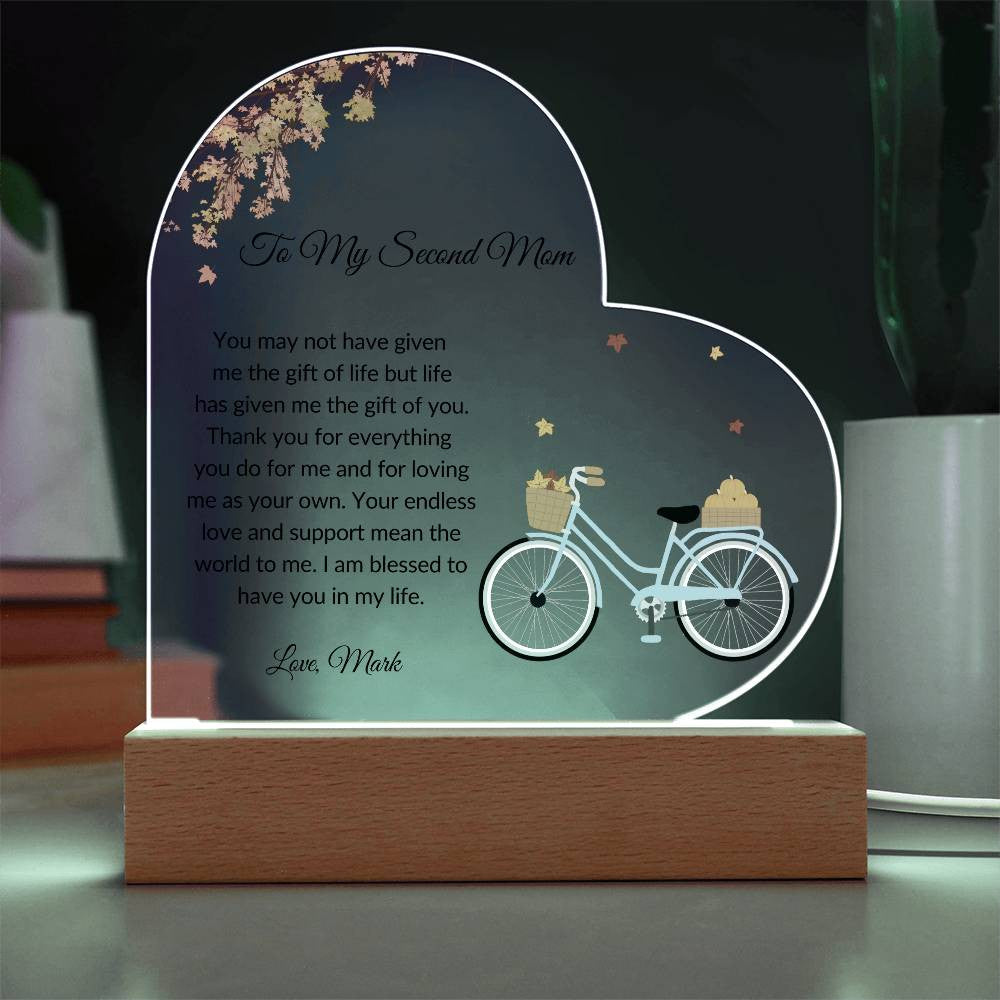 Second Mom Acrylic Heart Plaque-[Heartfelt Family Gift]