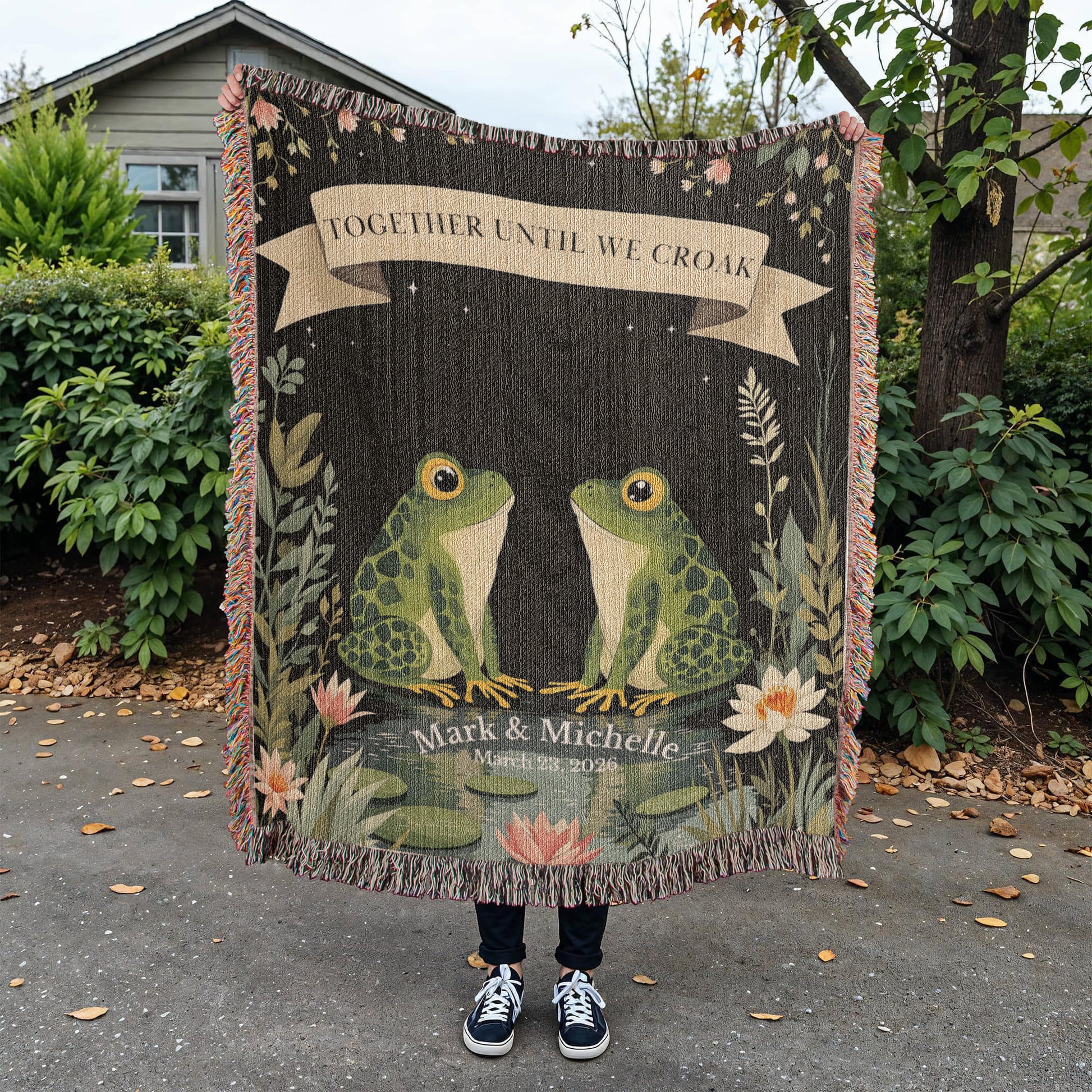 Personalized Frog Couple Blanket-[Heartfelt Family Gift]