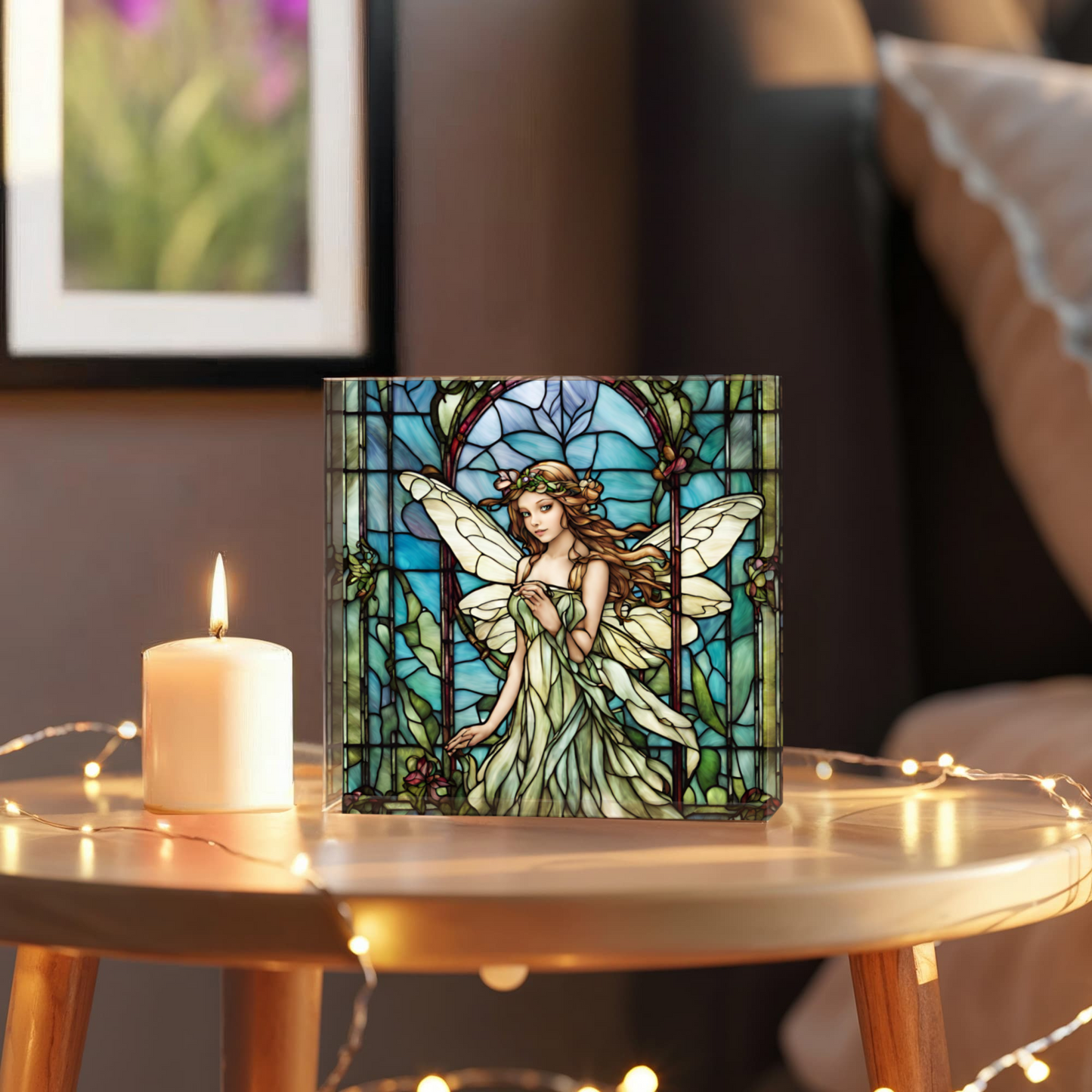 Mystical Fairy Stained Glass Acrylic Decor