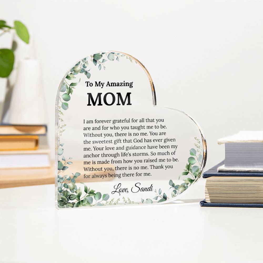 Personalized  Mom Heart Plaque