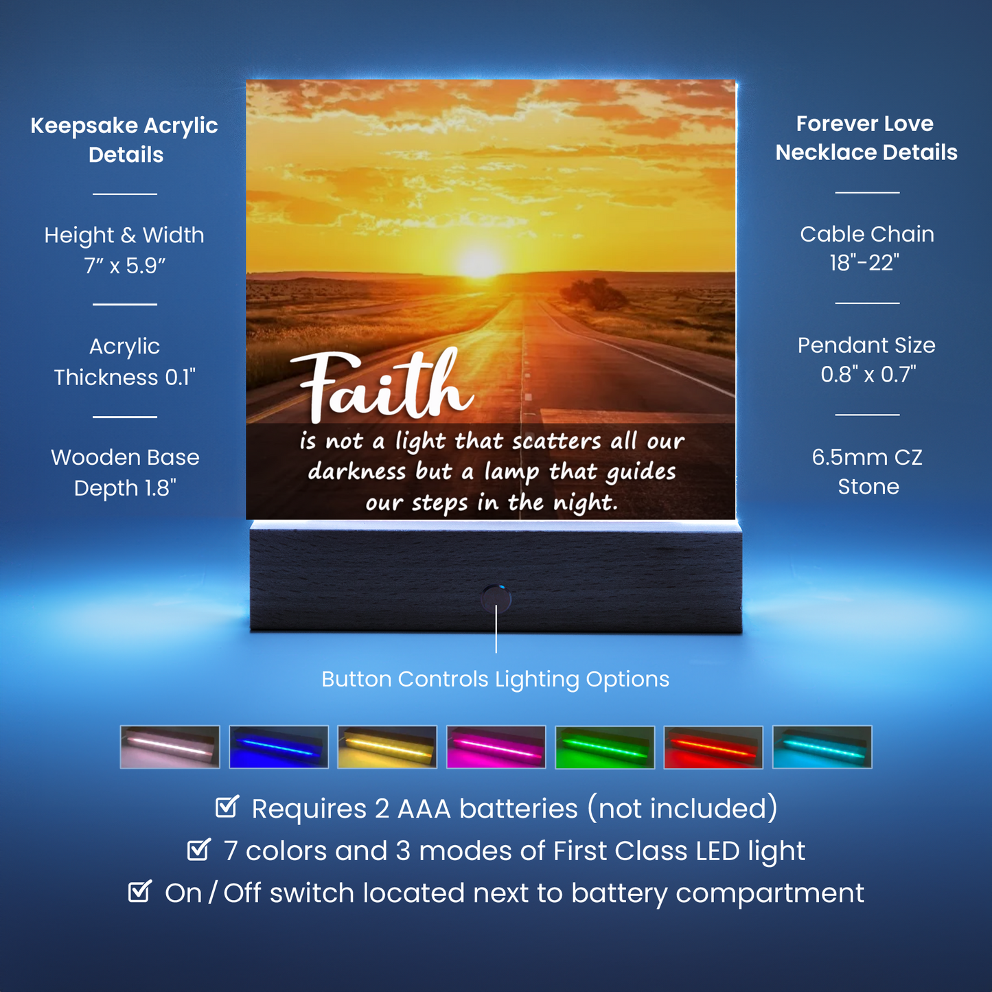Faith is not a light Religious Plaque & Cross Gift Set-[Heartfelt Family Gift]