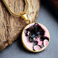 Cat heart Pendant Necklace with Engraving-[Heartfelt Family Gift]