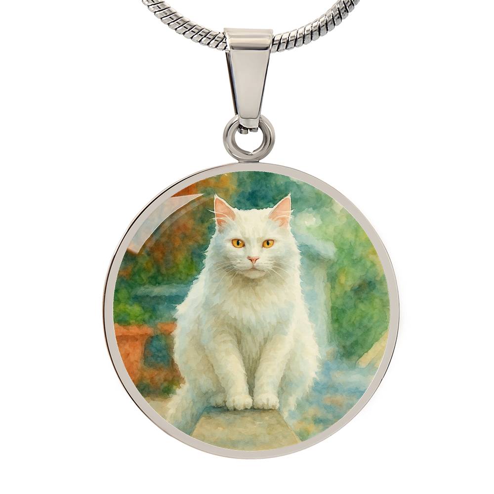 Personalized Watercolor Dog Portrait Necklace with Engraving