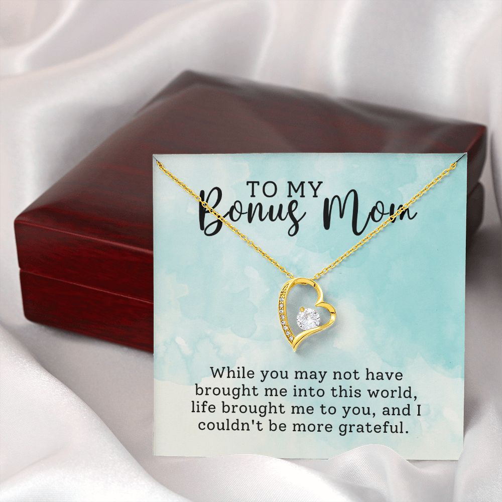 Bonus Mom Grateful Forever Love Heart Necklace-[Heartfelt Family Gift]