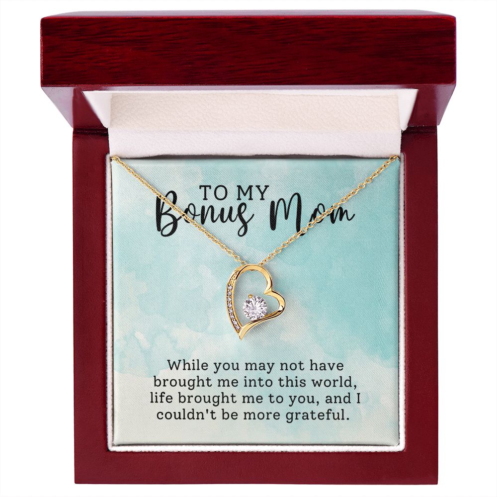 Bonus Mom Grateful Forever Love Heart Necklace-[Heartfelt Family Gift]