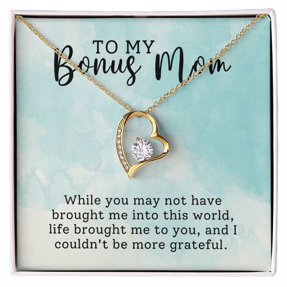 Bonus Mom Grateful Forever Love Heart Necklace-[Heartfelt Family Gift]