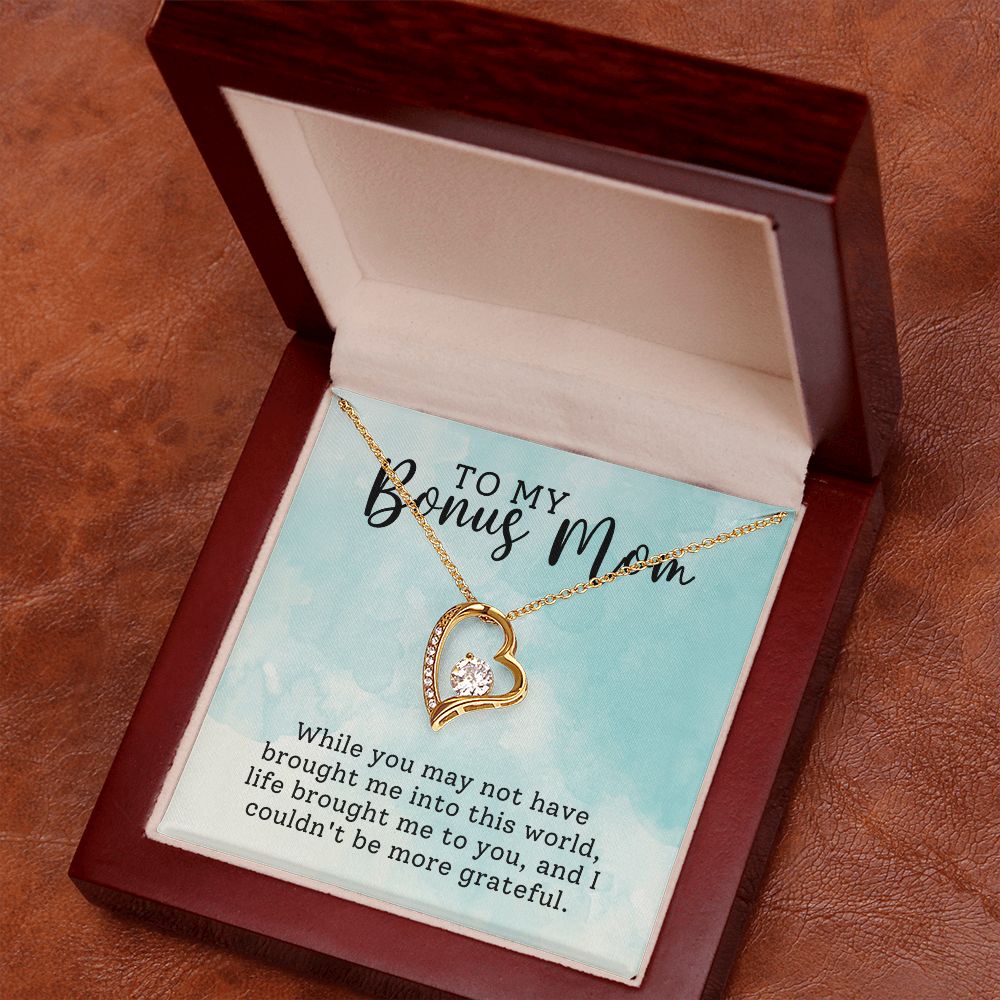 Bonus Mom Grateful Forever Love Heart Necklace-[Heartfelt Family Gift]