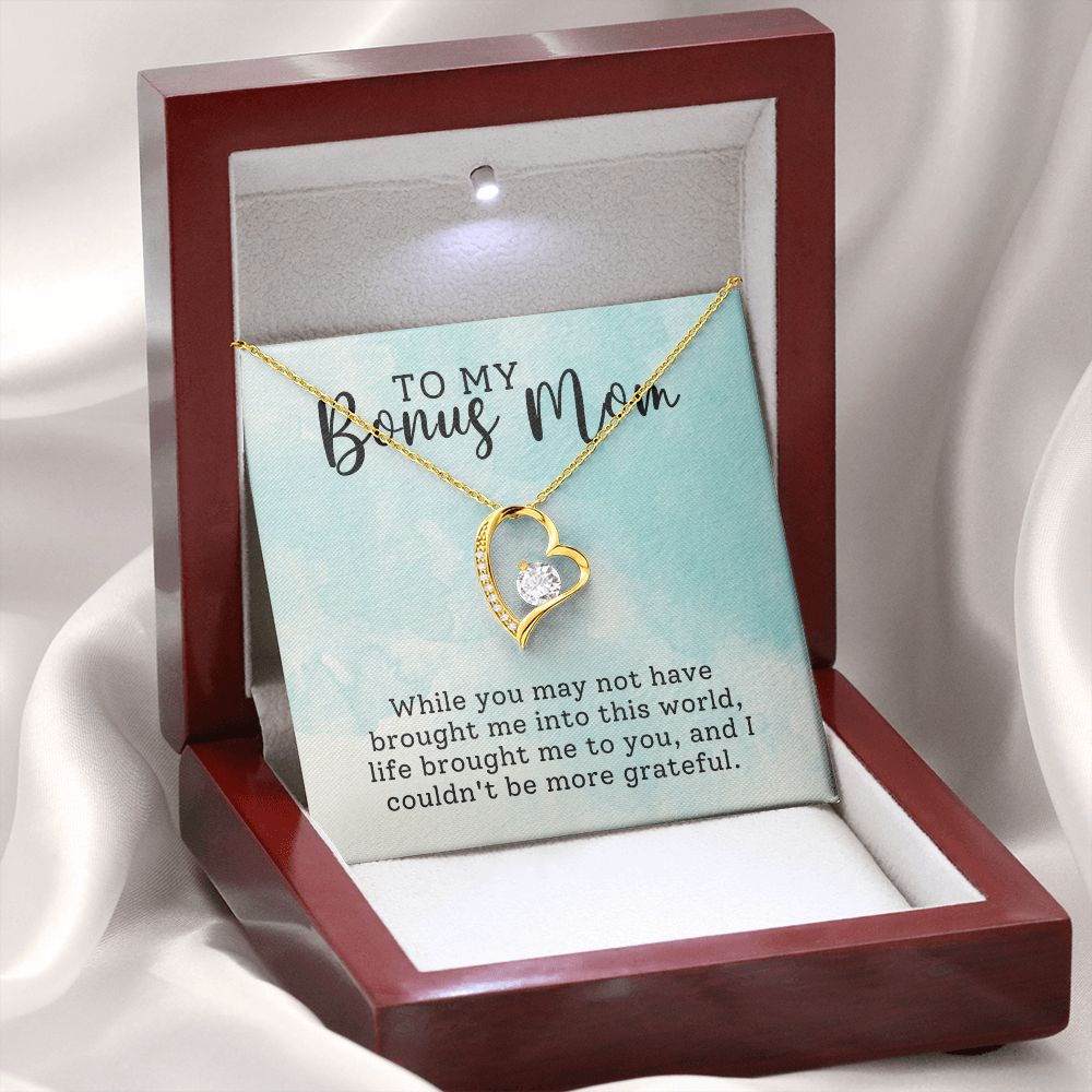 Bonus Mom Grateful Forever Love Heart Necklace-[Heartfelt Family Gift]
