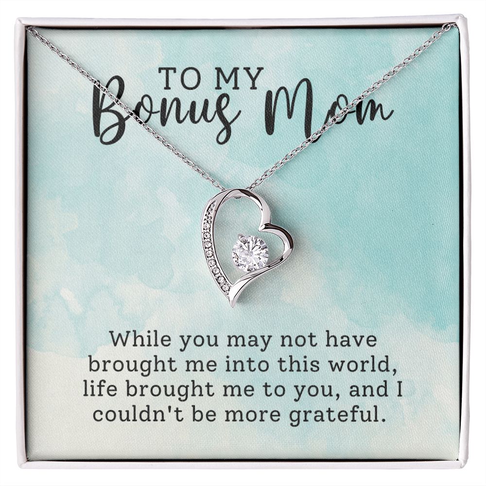 Bonus Mom Grateful Forever Love Heart Necklace-[Heartfelt Family Gift]