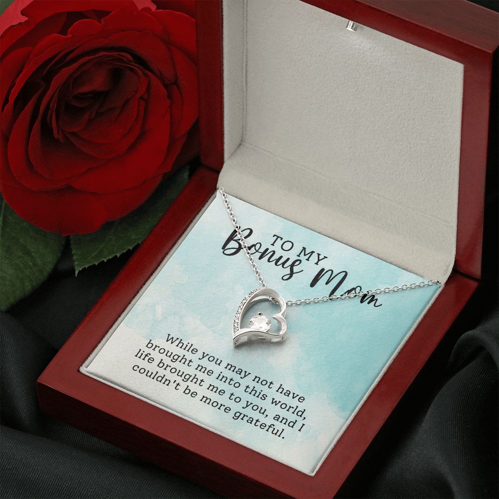 Bonus Mom Grateful Forever Love Heart Necklace-[Heartfelt Family Gift]