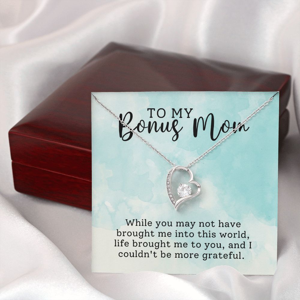 Bonus Mom Grateful Forever Love Heart Necklace-[Heartfelt Family Gift]